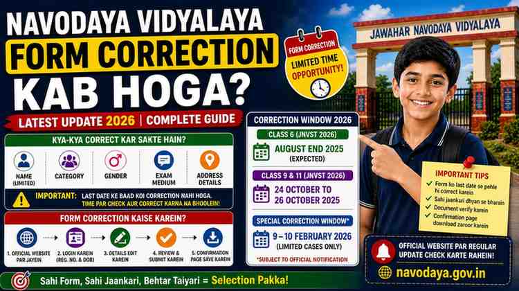 Navodaya Vidyalaya form correction kab hoga